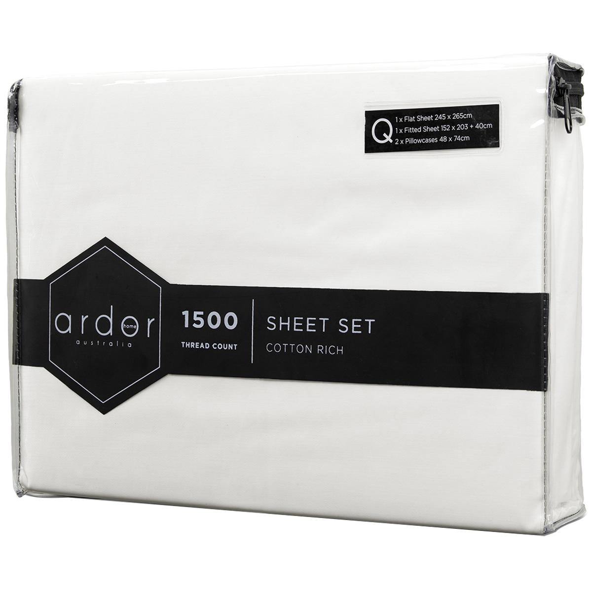 Ardor 1500 Thread Count Cotton Rich Sheet Sets Queen Bed