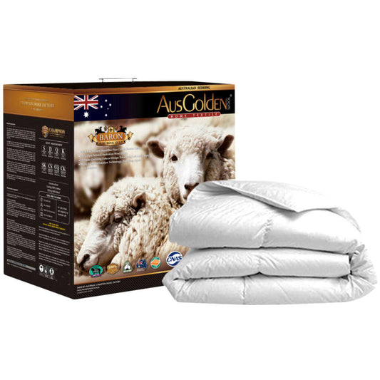 Ausgolden Baron Cotton Sateen And Pure Wool All Season Quilt King