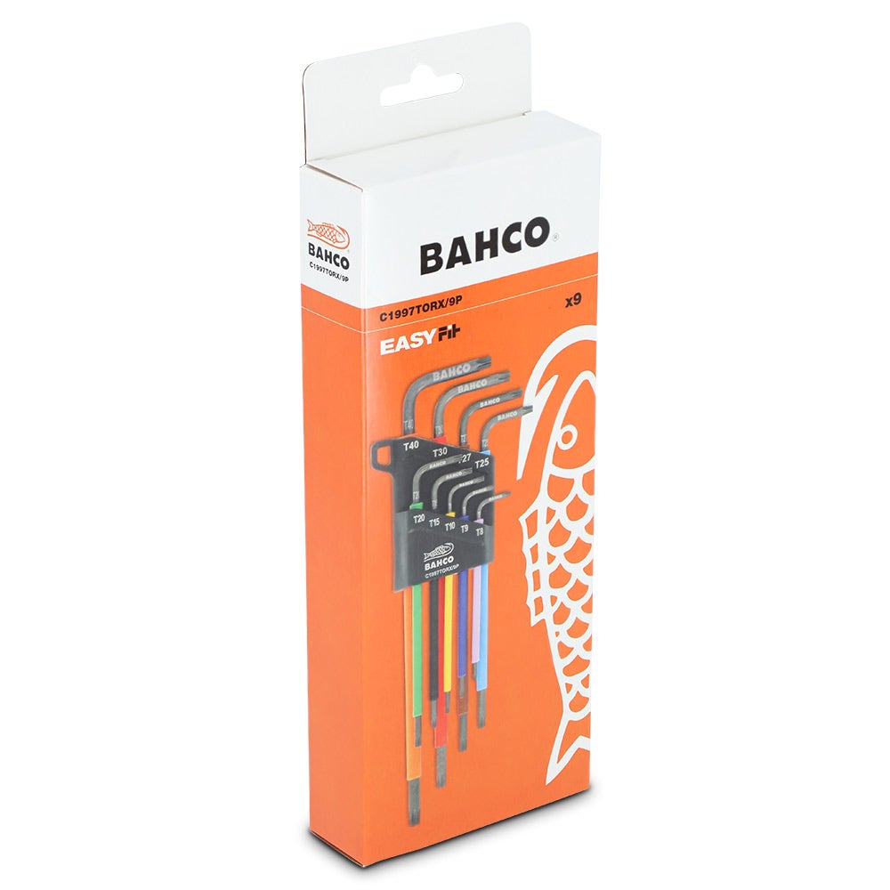 BAHCO Torx Coloured L-Key Set - 9 Piece C1997TORX 9P