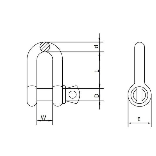 BEAVER 10mm x 11mm Hot Dipped Galvanised Screw Pin Dee Shackles 241310P