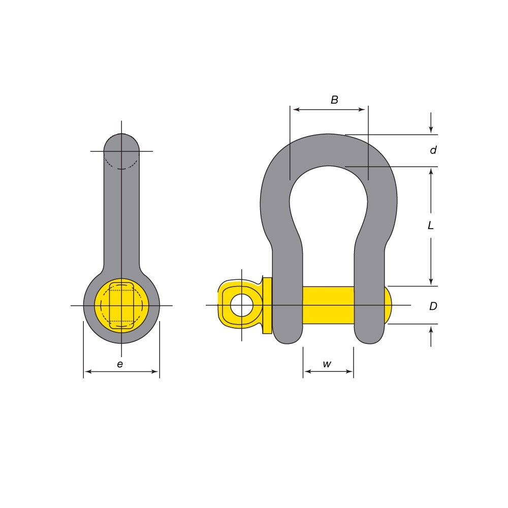 BEAVER 25mm x 29mm Hot Dipped Galvanised Screw Pin Bow Shackles 242325P
