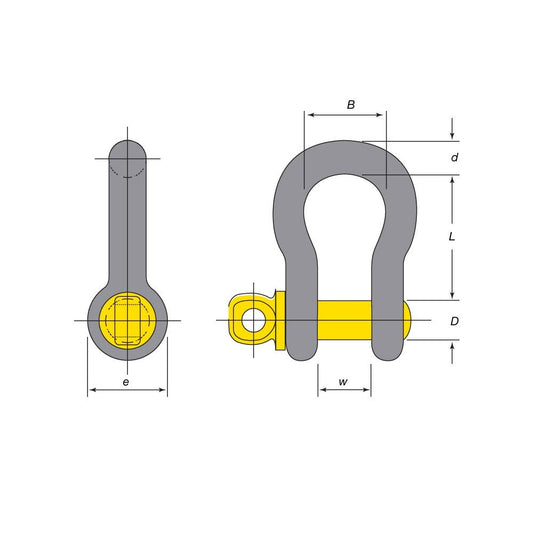 BEAVER 25mm x 29mm Hot Dipped Galvanised Screw Pin Bow Shackles 242325P