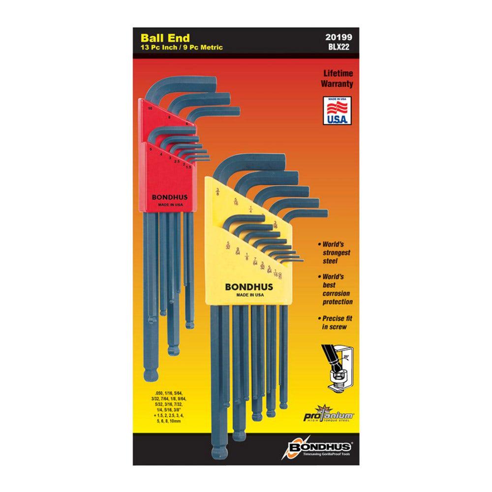 BONDHUS 1.5-10mm Metric AF Ball End Hex Key Set BD20199