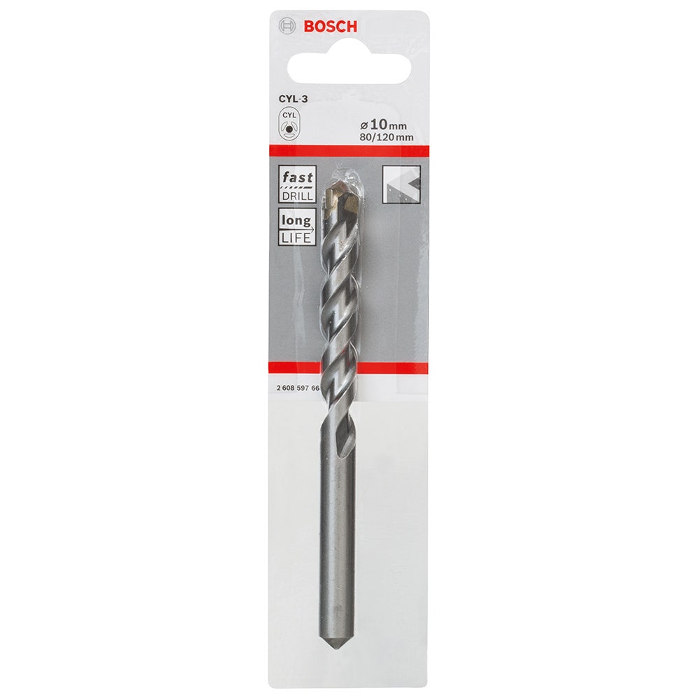 BOSCH 10 x 120mm Silver Percussion Masonry Drill Bit
