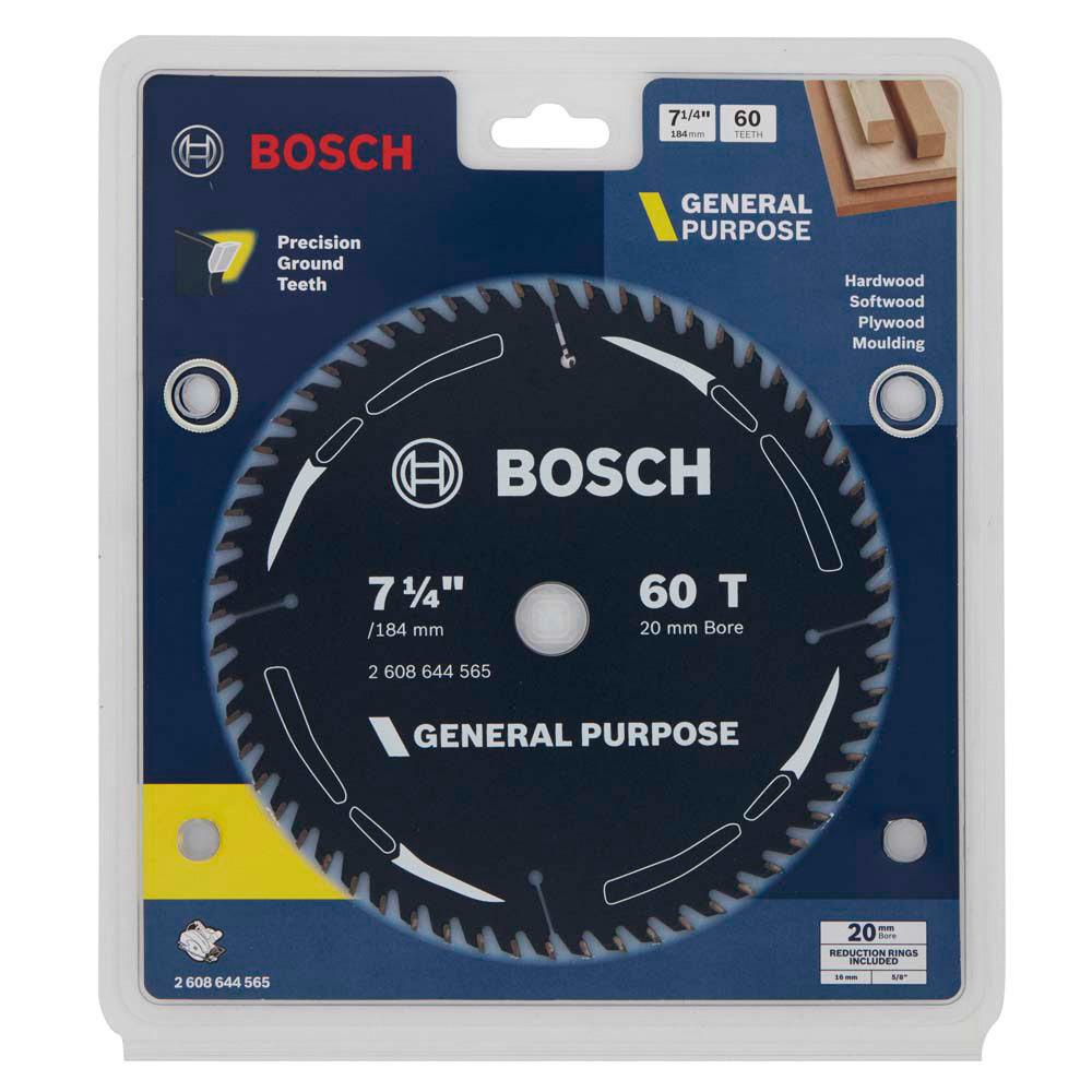 BOSCH 184mm 60T TCT Circular Saw Blade for Wood Cutting - GENERAL PURPOSE