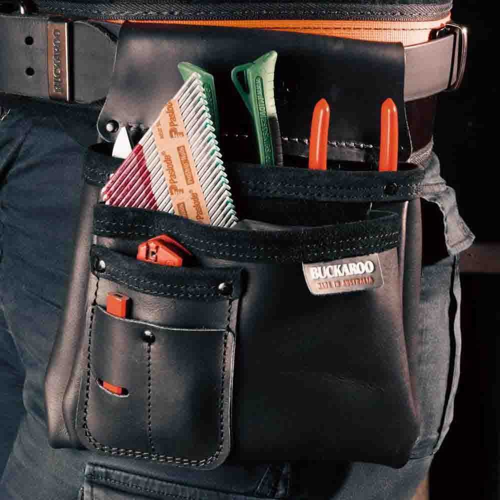 BUCKAROO 2 Pocket Nailbag - Black NBS2B