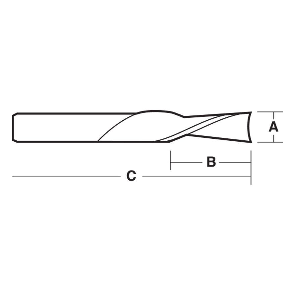 CARBITOOL 1 2inch TC Straight Up-Cut Spiral Router Bit for Non-Ferrous Metal - 1 2inch Shank TSR 16 1 2
