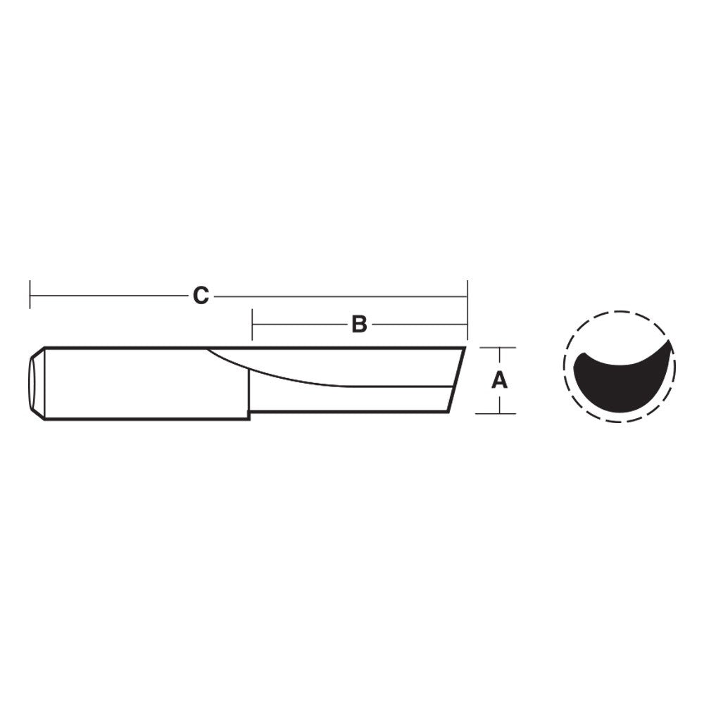 CARBITOOL 5 32inch TC Straight Router Bit for Aluminium and Soft Plastics - 1 4inch Shank TSP 04 MS