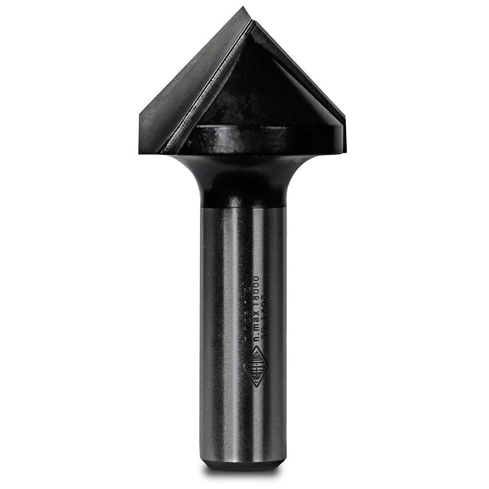CARBITOOL Router Bit TCT 90-Degree Vee Groove 32mm-Diameter 1 2inch -Shank T 128 1 2