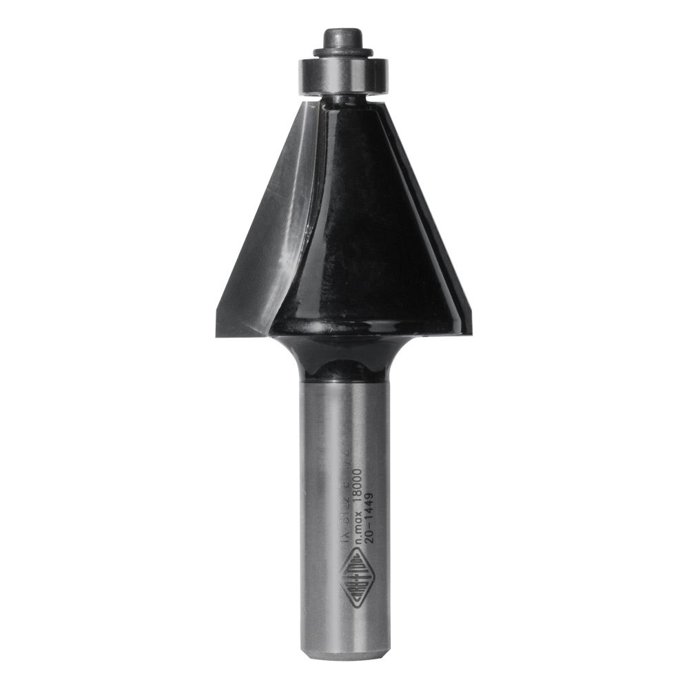 CARBITOOL Router Bit TCT Long 22.5-Degree Chamfer 1inch -Diameter 1 2inch -Shank TX 8122 B 1 2