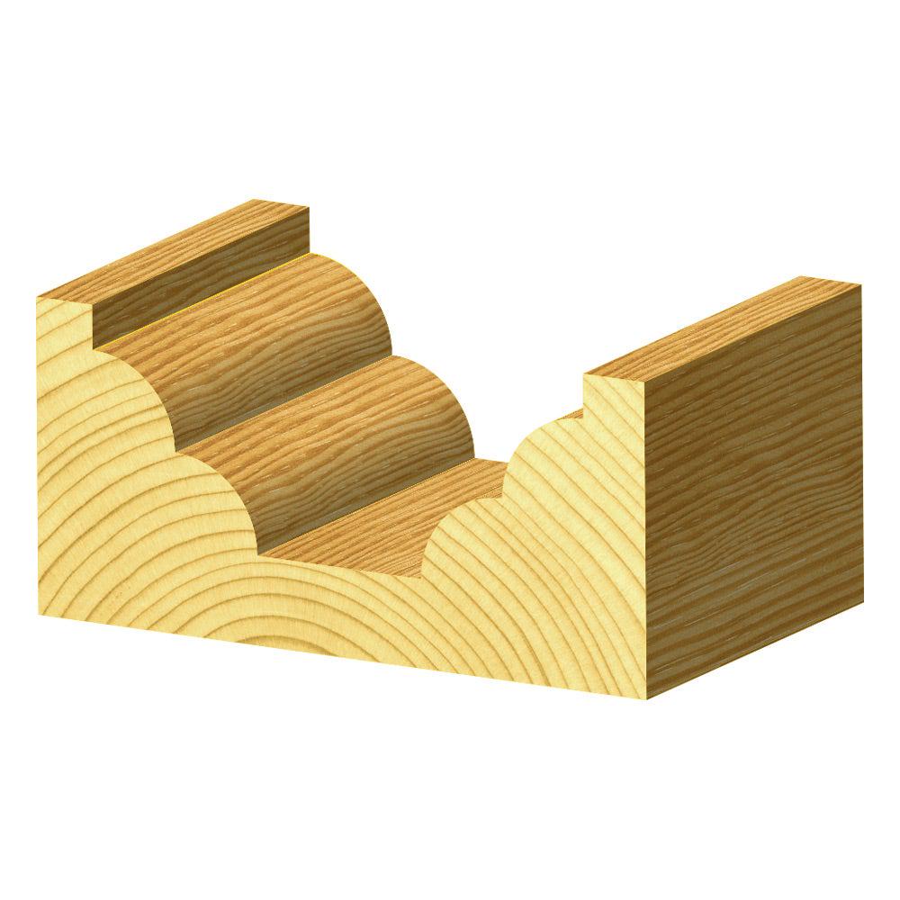 CARBITOOL Router Bit TCT Double Beading 1 8inch -Radius 1 2inch -Flat 1 2inch -Shank TBD 4 1 2