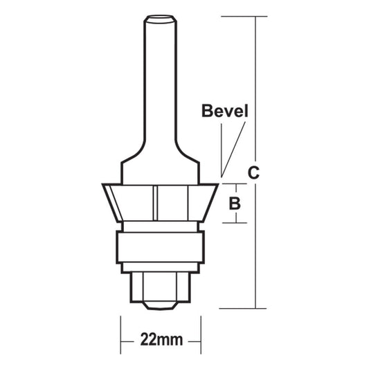 CARBITOOL Router Bit 45-Degree Bevel 4-Flute w. Bearing TA 194.45 B