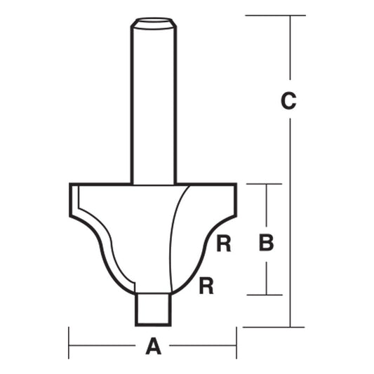 CARBITOOL Router Bit TCT Roman Ogee 1 4inch -Radius 1 4inch -Shank T 5708