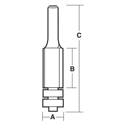 CARBITOOL Router Bit TCT Extra Long Flush Trim w.Bearing 1 2inch -Diameter 1 2inch -Shank TXX 8016 BB 1 2