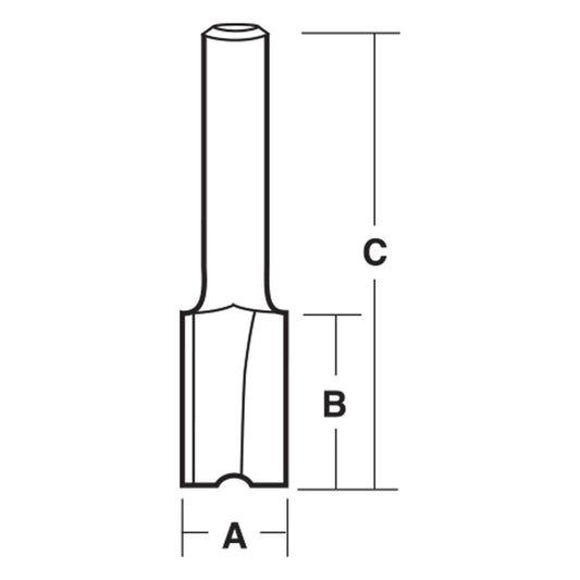 CARBITOOL Router Bit TCT Straight 25mm-Diameter 1 4inch -Shank T 225 M