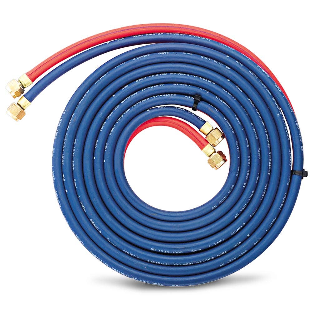 Cigweld Comet Fitted Twin Hose, Oxy-Acet, 5m, With Fittings - Part 308693