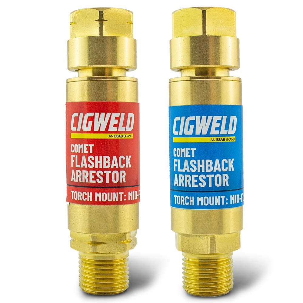 Cigweld Comet Flashback Arrestor, Torch Mount, Mid-Flow Oxy/Fuel Set - Part 208518
