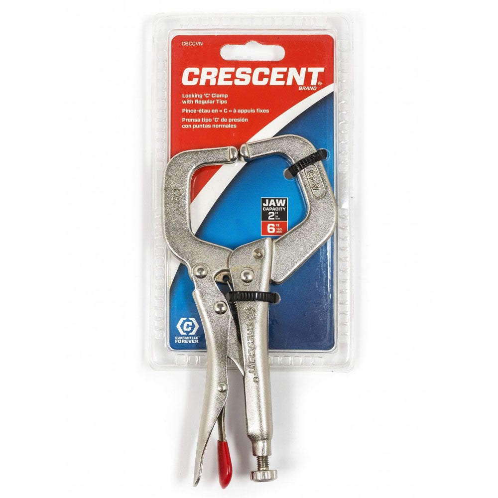 CRESCENT 150MM 6 Locking C-Clamp With Regular Tips C6CCVN