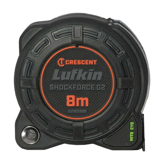 CRESCENT LUFKIN 8m x 32mm Shockforce Nite Eye Gen 2 Tape Measure - Black G2NE832M