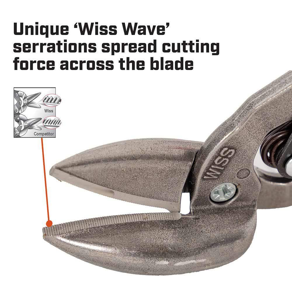 CRESCENT WISS Metalmaster 235mm 9-1 4 Offset Straight And Left Cut Aviation Snip MR6
