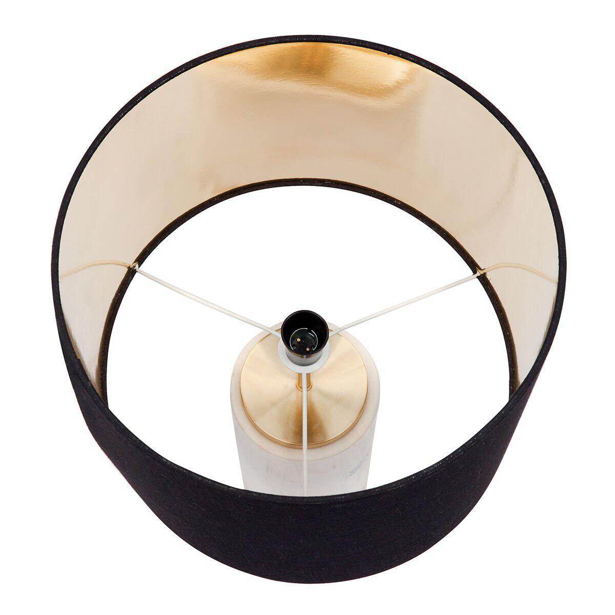 Cafe Lighting Paola Marble Table Lamp With Black Shade White