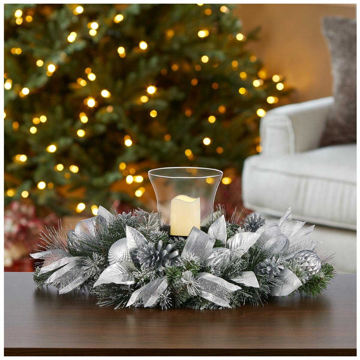 Christmas LED Silver Candle Centrepiece 81.28cm