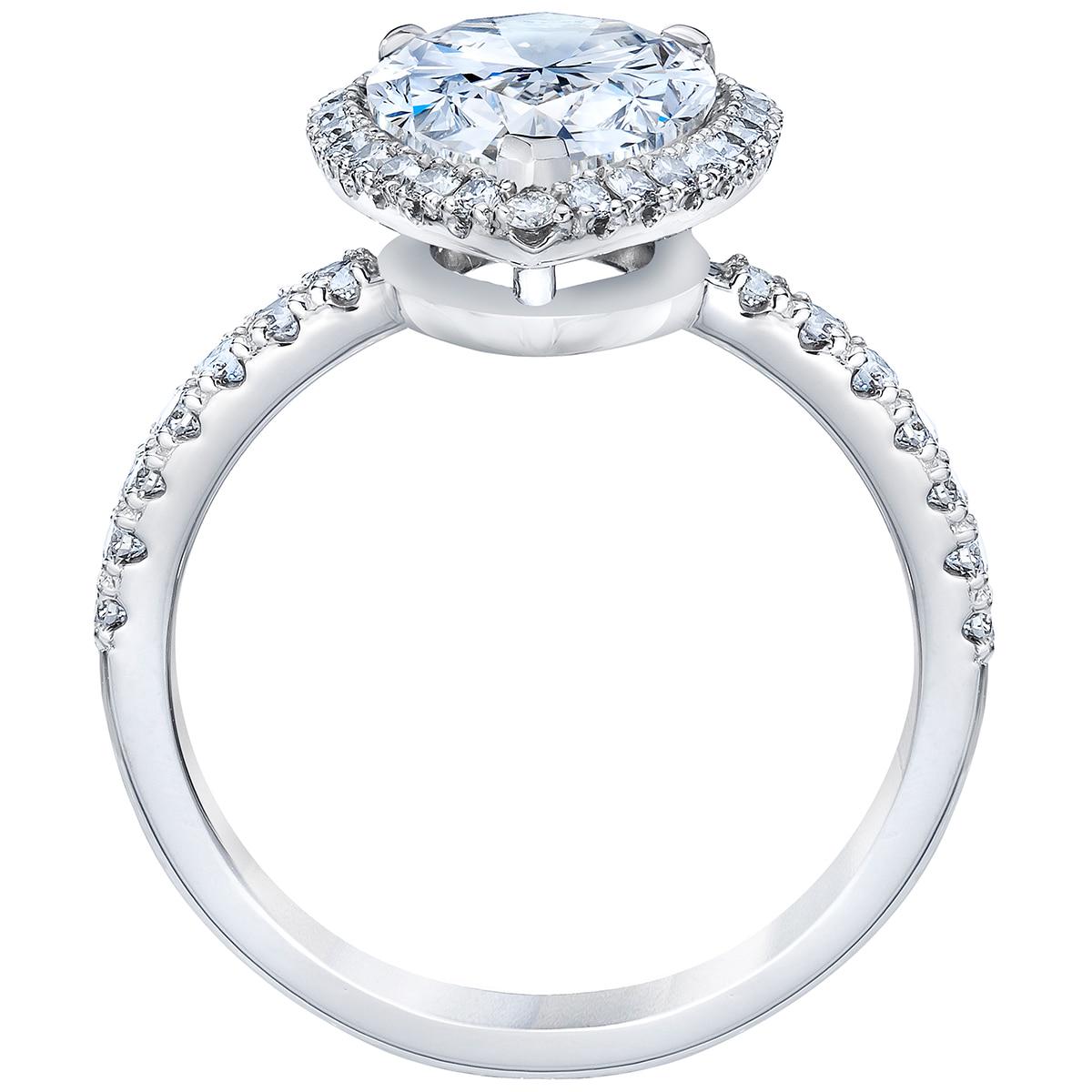 Cushion And Round Brilliant Cut 2.38ctw Diamond Platinum Ring