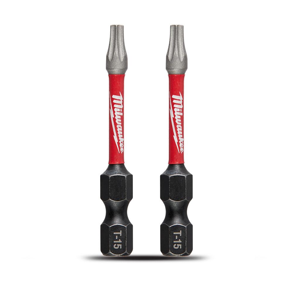 MILWAUKEE SHOCKWAVE Power 50mm (2") Torx T15 Screwdriver Bit - 2 Piece 48324983