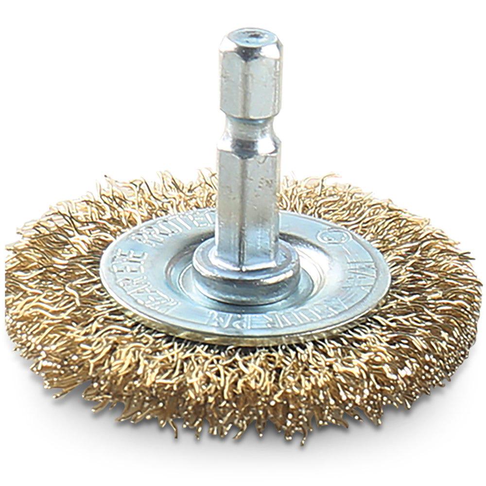 DETROIT 50mm 1 4inch Hex Crimp Mounted Wire Wheel Brush DWWM50