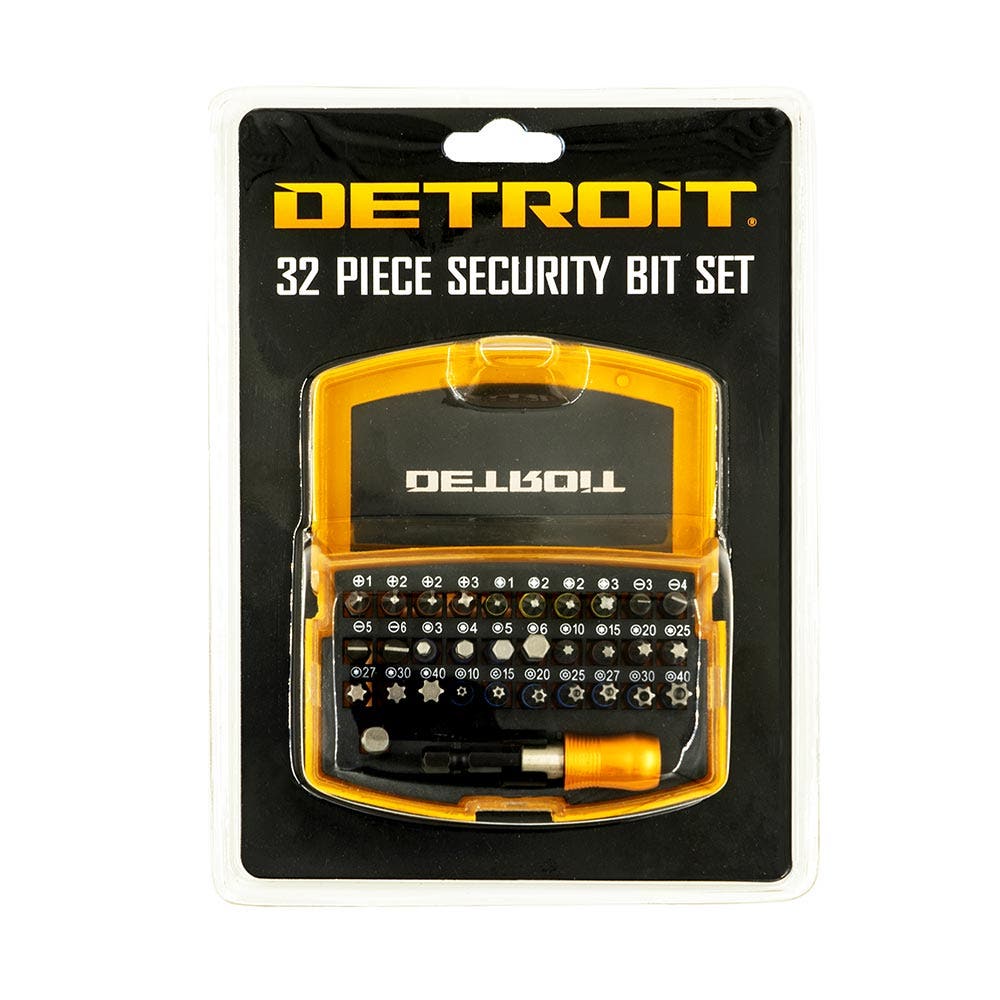 DETROIT Security Screwdriver Bit Set - 32 Piece DSDBS32PC