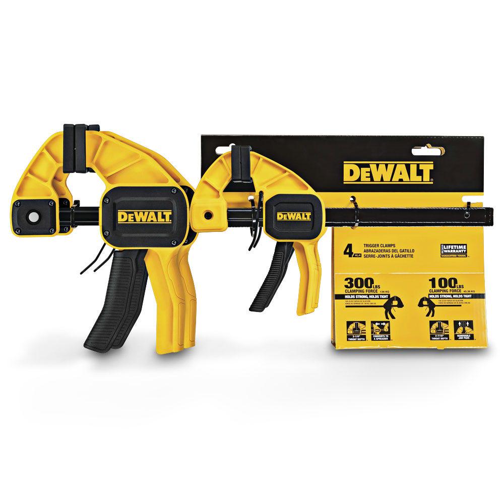 DEWALT 150 300mm Medium and Large Trigger Clamp - 4 Pack DWHT83196
