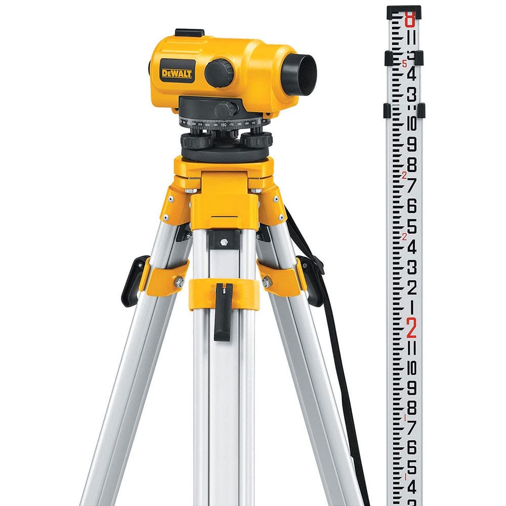 DEWALT 26X Auto Level Dumpy Kit w Tripod and Rod DW096PK-XJ