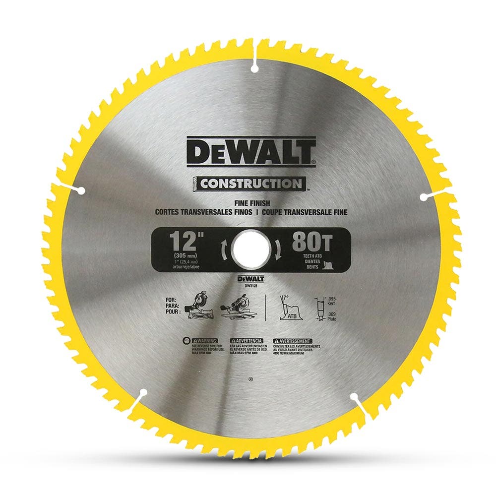 DEWALT 305 x 25.4mm 32 80T TCT CONSTRUCTION Circular Saw Blade - 2 Piece DW3128P5