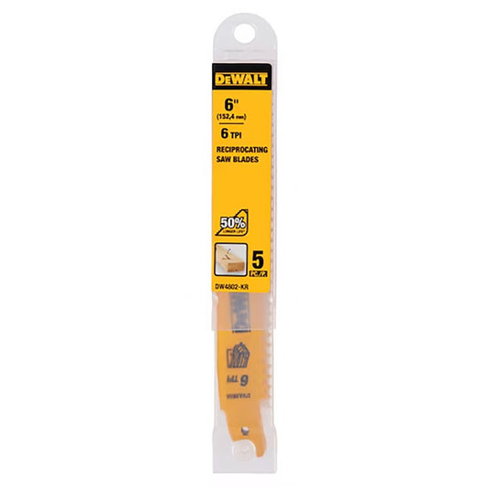 DEWALT 6inch 6TPI Bi-Metal Reciprocating Saw Blade - 2 Piece DW4802