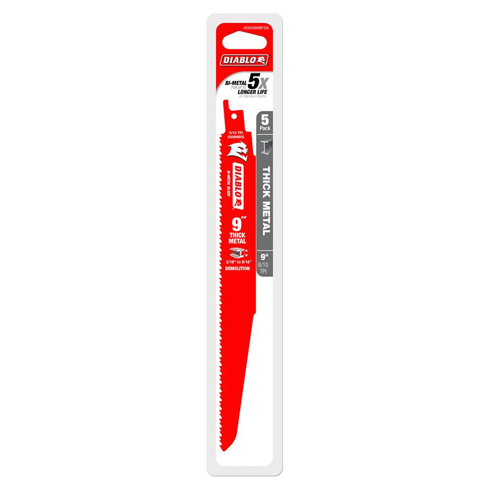 DIABLO 229mm Bi-Metal Recip Blade for Thick Metal Demolitio - 5 Piece 2610052325