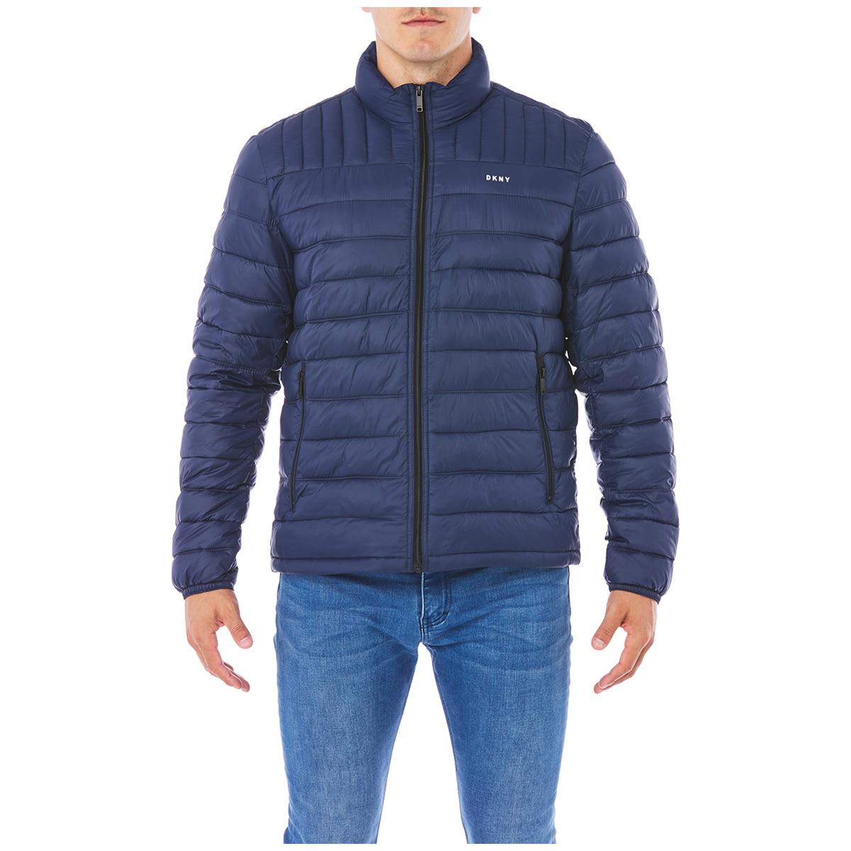 DKNY Mens Logo Packable Jacket - Ice