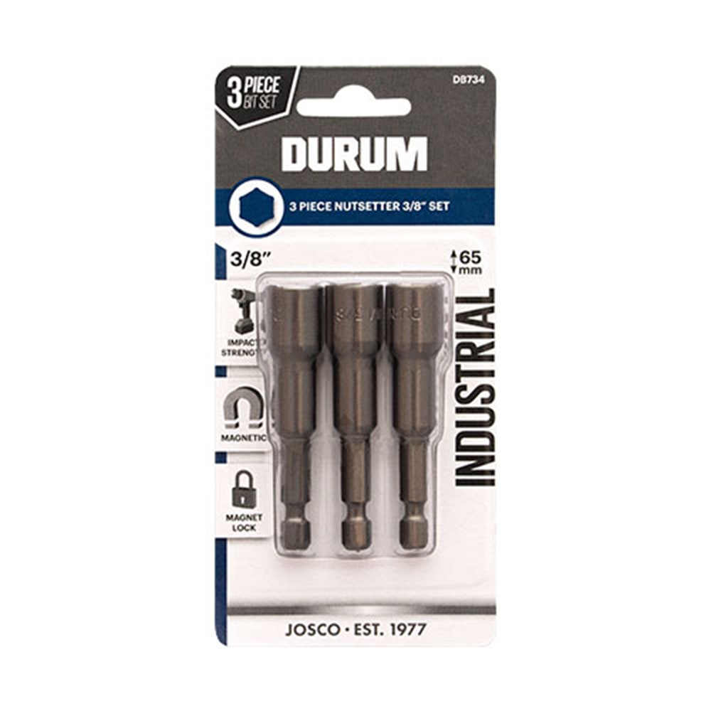 DURUM 3 8inch x 65mm Magnetic Power Nutsetter - 3 Piece
