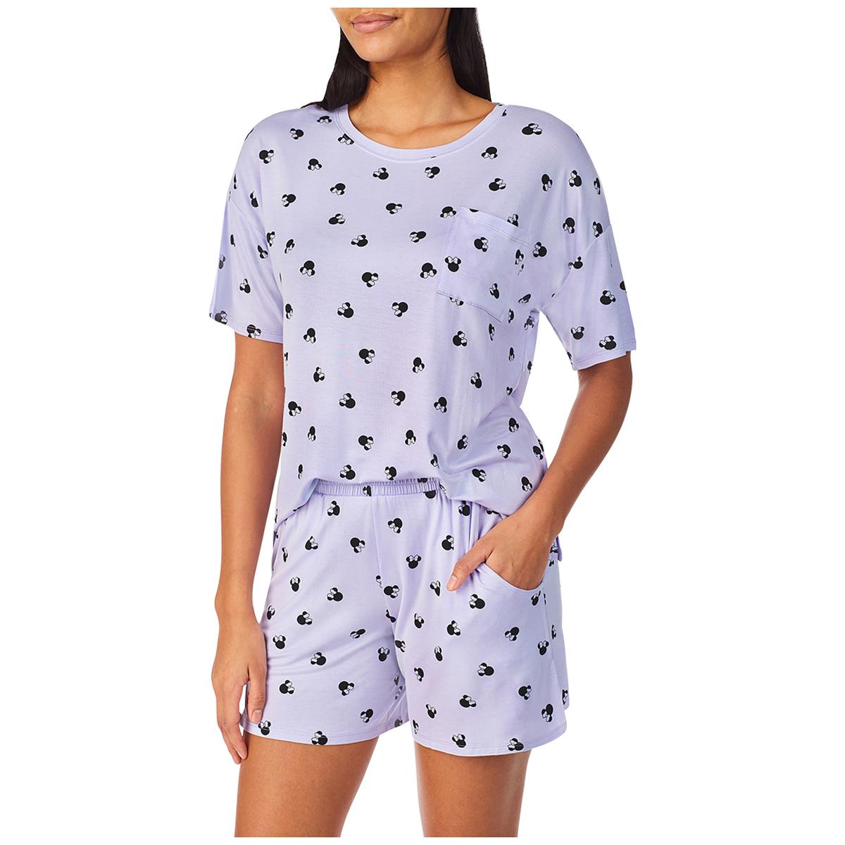 Disney Mickey and Minnie Women's Pyjama Set 2pc Purple
