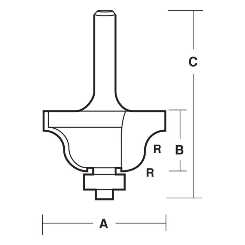 ECONOCUT Router Bit TCT Roman Ogee 6.35mm 1 2inch -Shank EY 5708 B 1 2