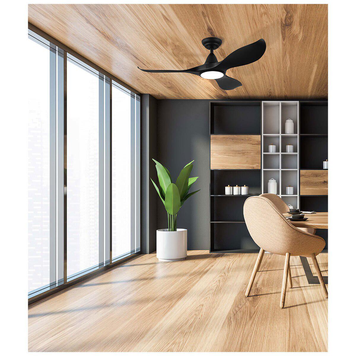 EGLO Noosa DC Fan 18W Tri-Colour LED Light Black