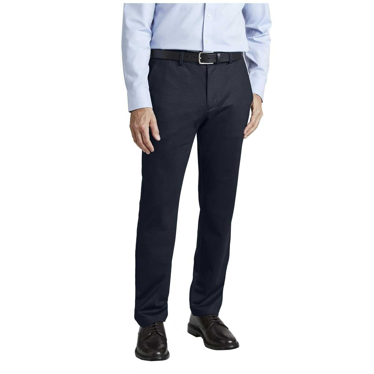 English Laundry Men's Flat Front Knit Dress Pant Asphalt