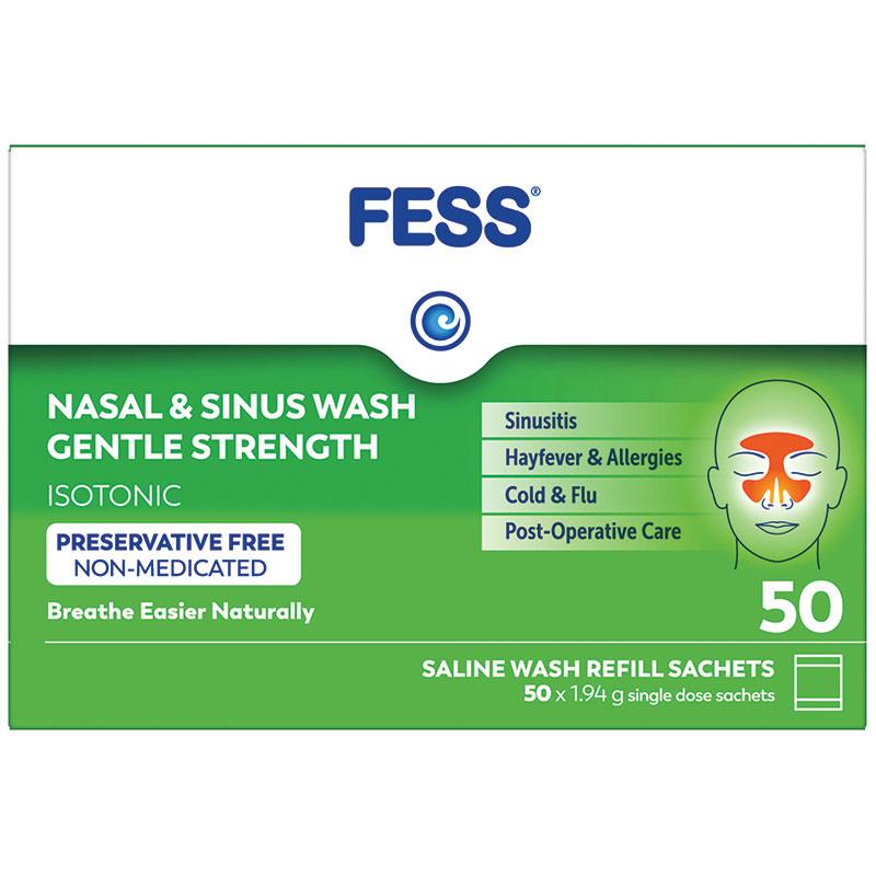 Fess Nasal & Sinus Wash 50 Sachets - Effective Nasal Care Solution