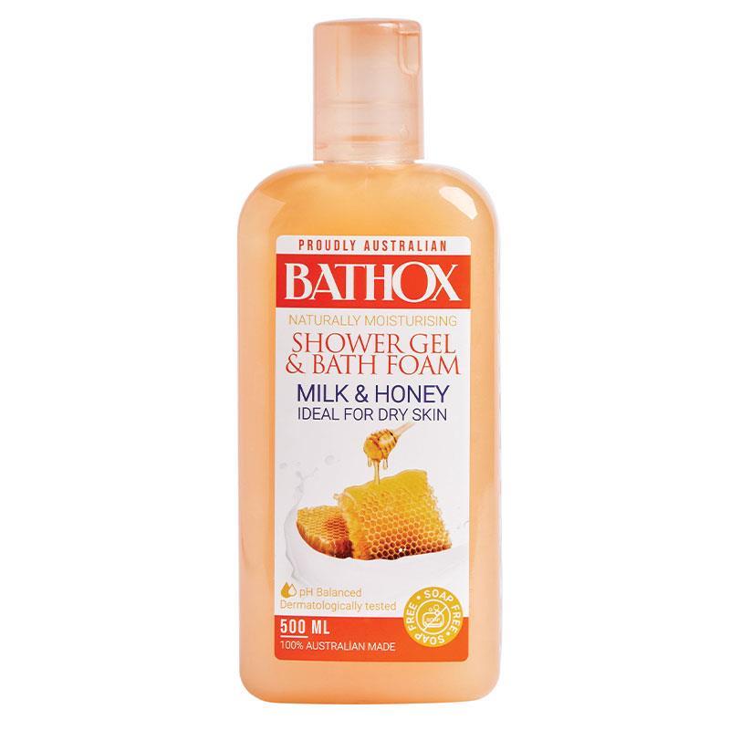 Bathox Milk & Honey Shower Gel 500ml – Moisturizing Body Wash