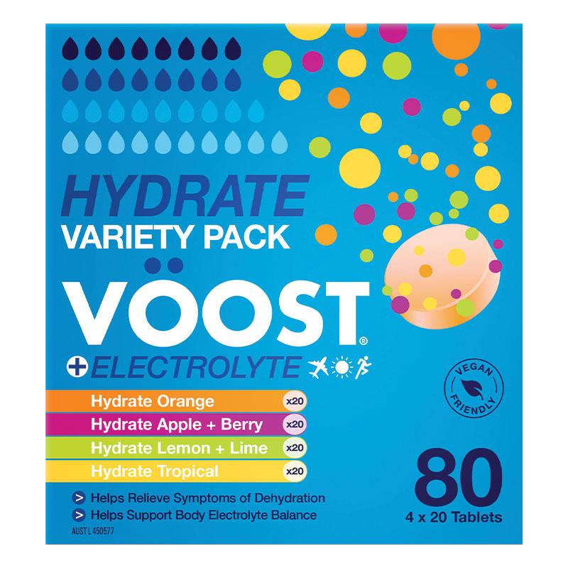Voost Hydrate Variety Pack Effervescent 80 Tablets - Electrolyte Boost
