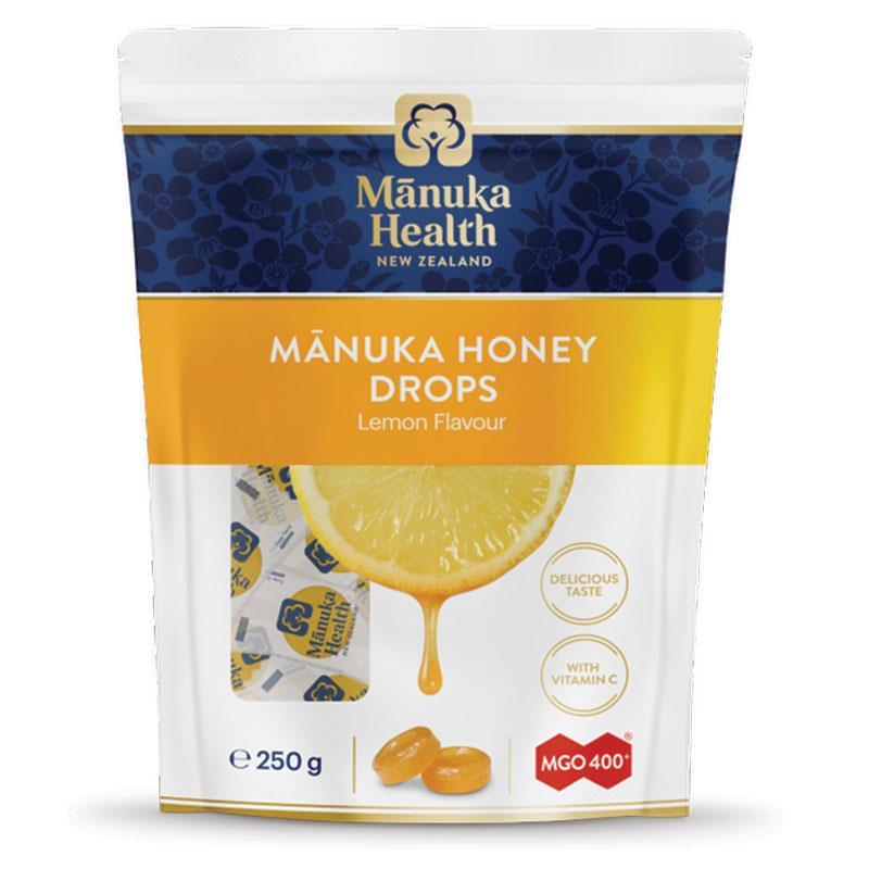 Manuka Health Lemon Manuka Honey Drops - Pouch of 58 Drops (250g)