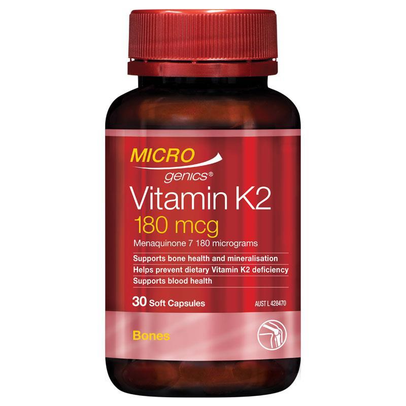 Microgenics Vitamin K2 180mcg 30 Softgel Capsules