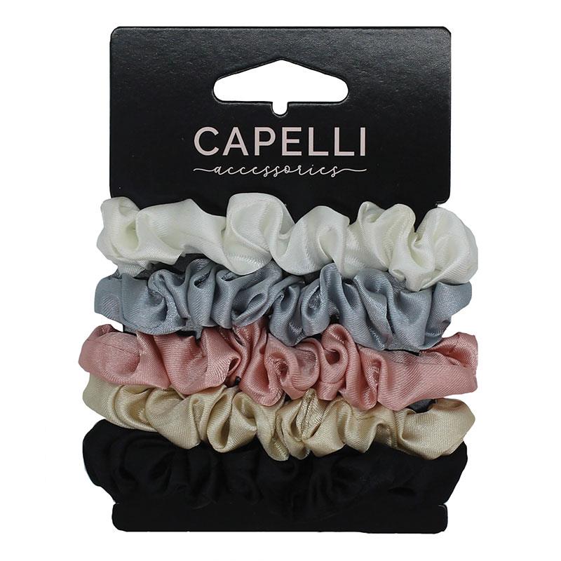 Capelli Ladies Skinny Scrunchie 5Pk
