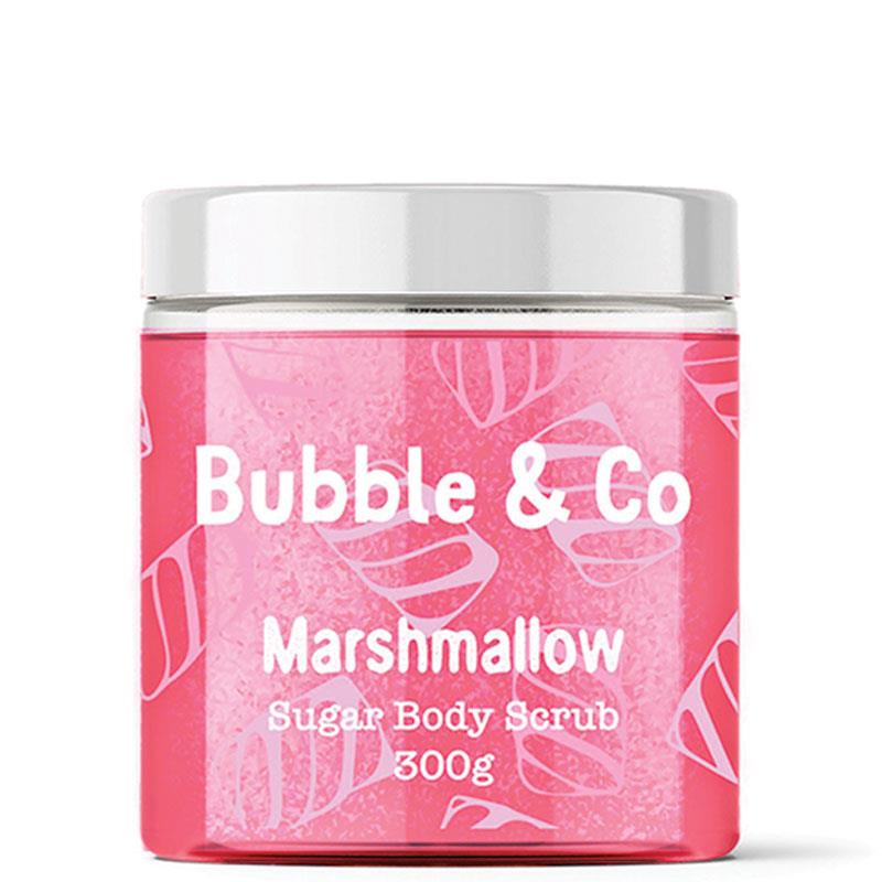 Bubble & Co Marshmallow Sugar Body Scrub 300g – Nourishing Exfoliant with Shea & Avocado