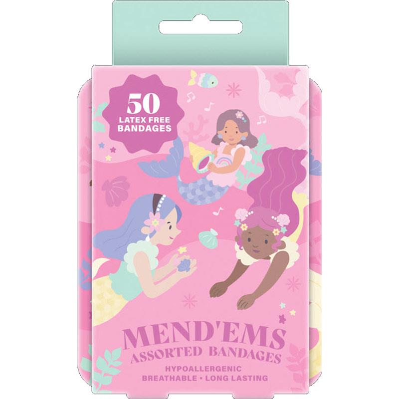 MendEms Kids' Bandages Tin - Mermaid Theme (50 Pack)