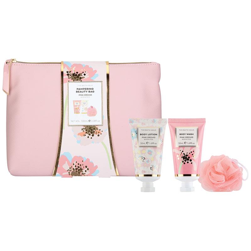 Bath Haus Pink Orchid Travel Beauty Kit – Body Wash, Lotion & Balm